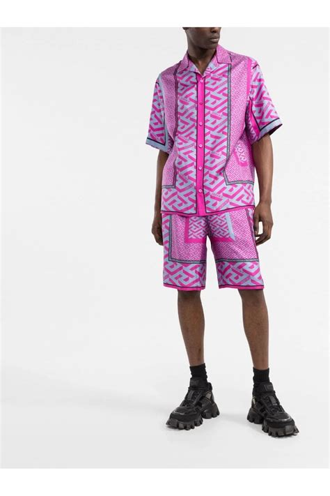 versace shorts and shirt set|Versace designer shorts.